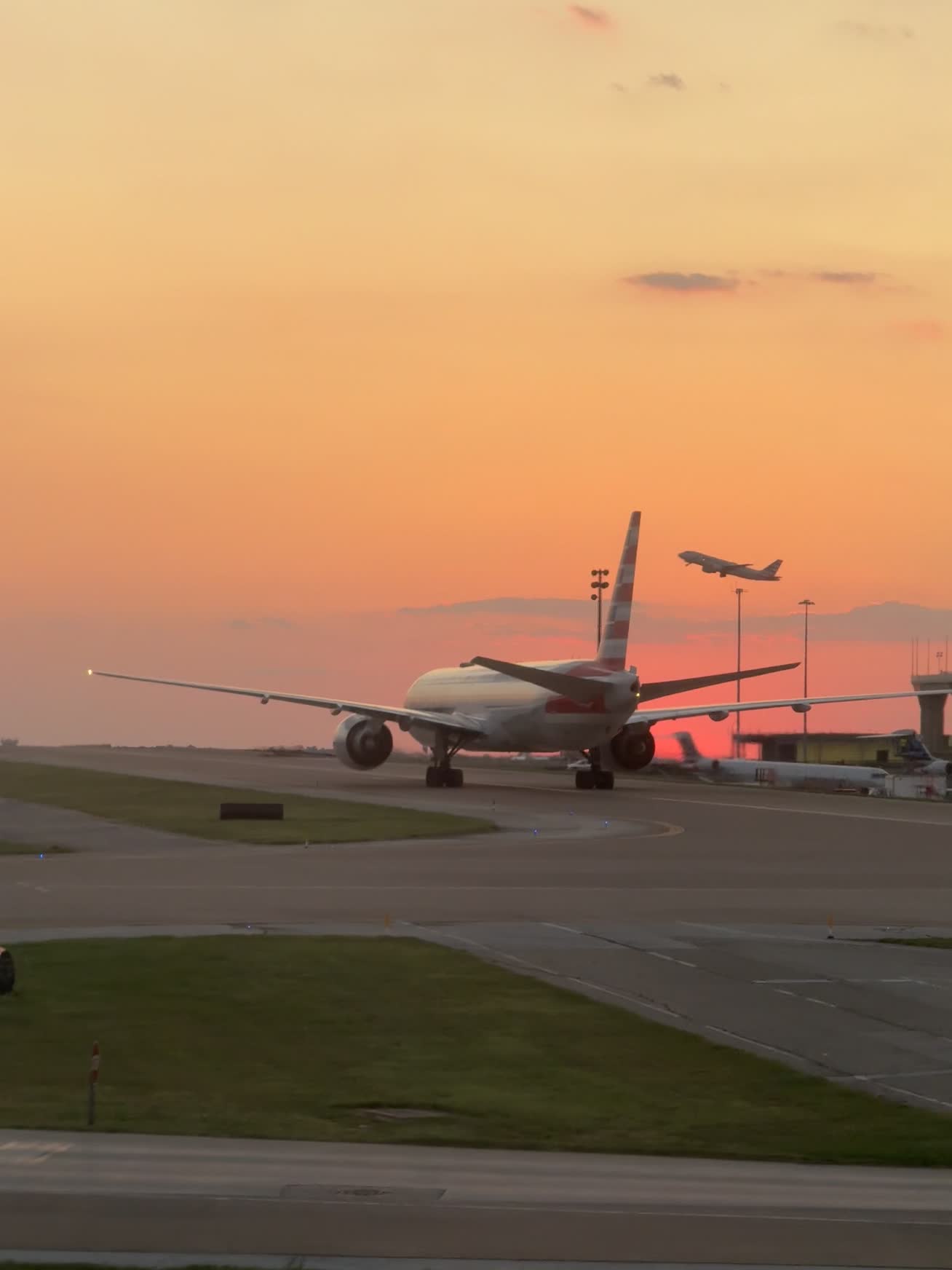 Plane at golden hour
