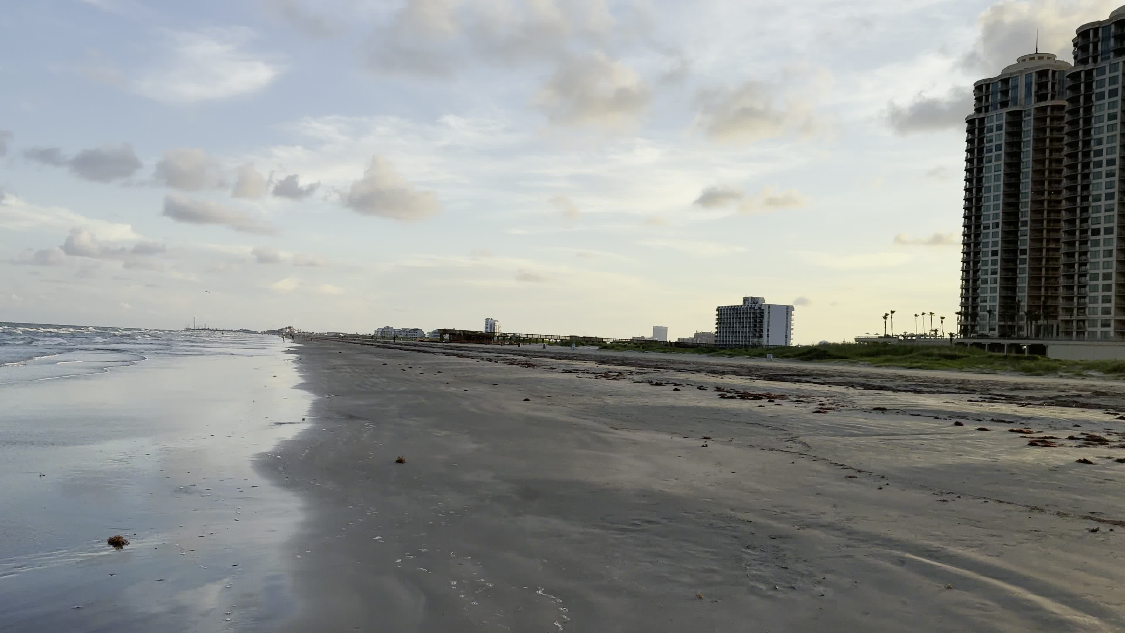Beach shoreline frame at sunrise